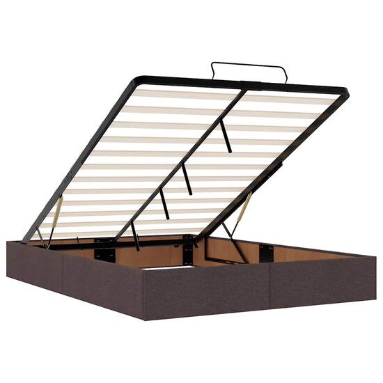 Ottoman Bed Met Matras 140X190Cm Stof 140 x 190 cm Donkerbruin