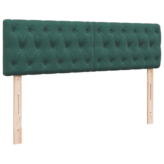 Ottoman Bed Met Matras En Led&#039;s 140X190Cm Fluweel 140 x 190 cm Donkergroen