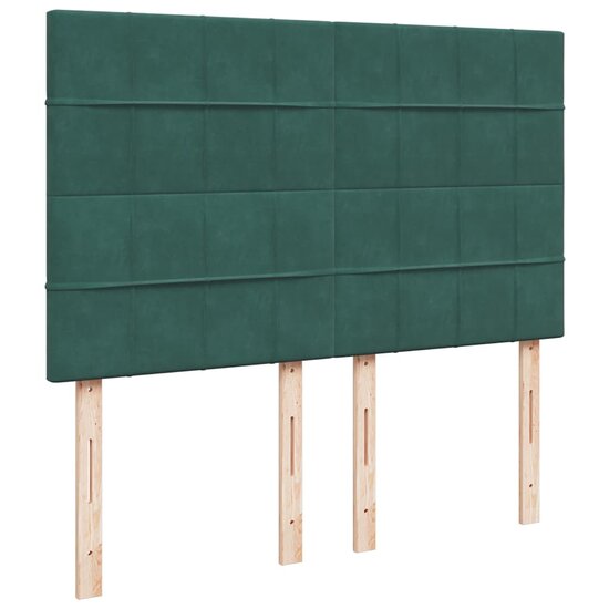 Ottoman bed met matrassen 140x190cm fluweel donkergroen