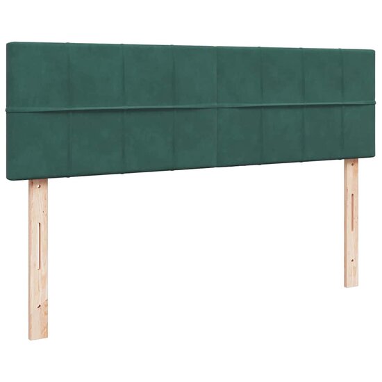 Ottoman bed met matras en LED&#039;s 140x190cm fluweel donkergroen