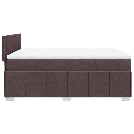 Boxspring Met Matras Stof 160 x 200 cm Donkerbruin