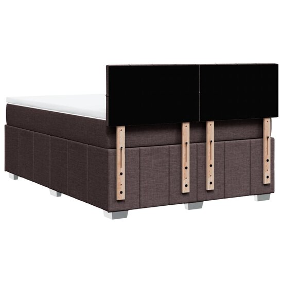 Boxspring Met Matras Stof 160 x 200 cm Donkerbruin