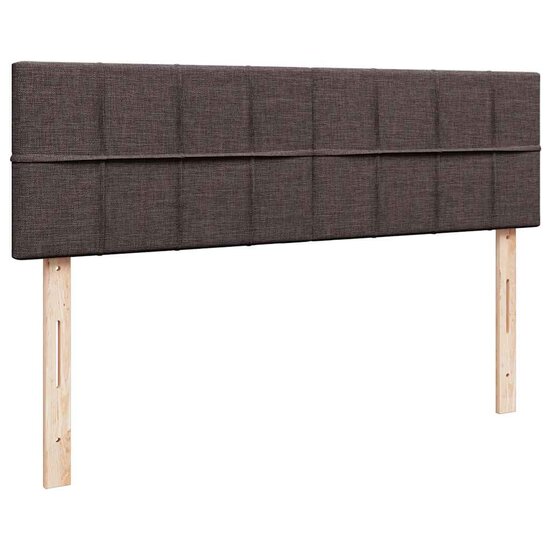 Ottoman Bed Met Matras En Led&#039;s 160X200Cm Stof 160 x 200 cm Donkerbruin