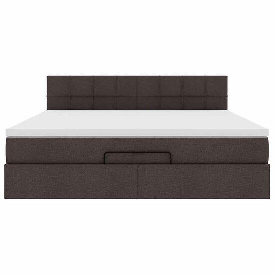 Ottoman Bed Met Matras 160X200Cm Stof 160 x 200 cm Donkerbruin