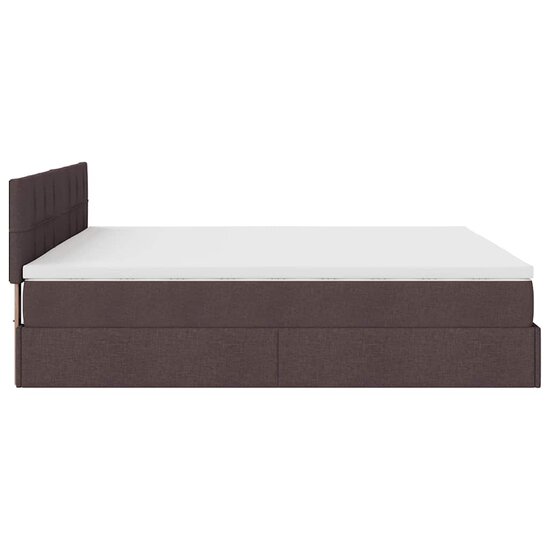 Ottoman Bed Met Matras 160X200Cm Stof 160 x 200 cm Donkerbruin