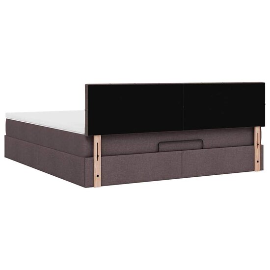 Ottoman Bed Met Matras 160X200Cm Stof 160 x 200 cm Donkerbruin