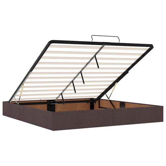 Ottoman Bed Met Matras 160X200Cm Stof 160 x 200 cm Donkerbruin