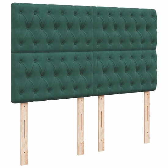 Ottoman Bed Met Matrassen 140X190Cm Fluweel 140 x 190 cm Donkergroen