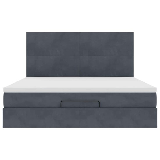 Ottoman Bed Met Matrassen 200X200Cm Fluweel 200 x 200 cm Donkergrijs