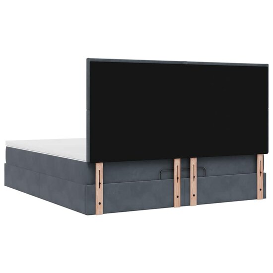 Ottoman Bed Met Matrassen 200X200Cm Fluweel 200 x 200 cm Donkergrijs