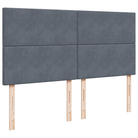 Ottoman Bed Met Matrassen 200X200Cm Fluweel 200 x 200 cm Donkergrijs