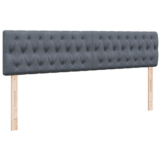Ottoman Bed Met Matrassen En Led&#039;s 200X200Cm Fluweel 200 x 200 cm Donkergrijs