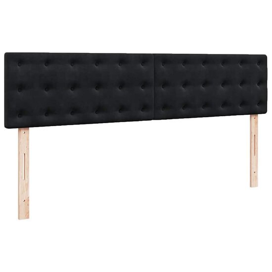 Ottoman Bed Met Matras Fluweel 200 x 200 cm Zwart