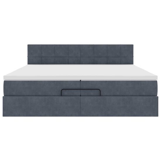 Ottoman Bed Met Matras Fluweel 200 x 200 cm Donkergrijs