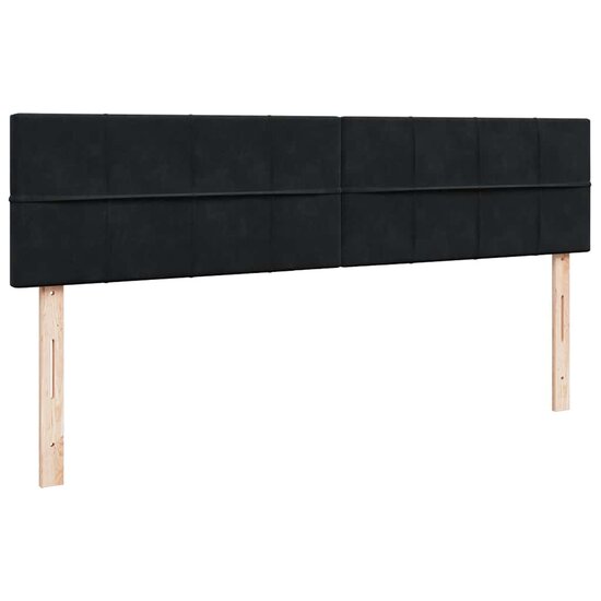Ottoman Bed Met Matrassen En Led&#039;s 200X200Cm Fluweel 200 x 200 cm Zwart