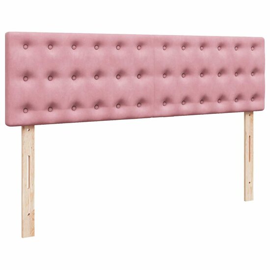 Ottoman Bed Met Matras En Led&#039;s 160X200Cm Fluweel 160 x 200 cm Roze