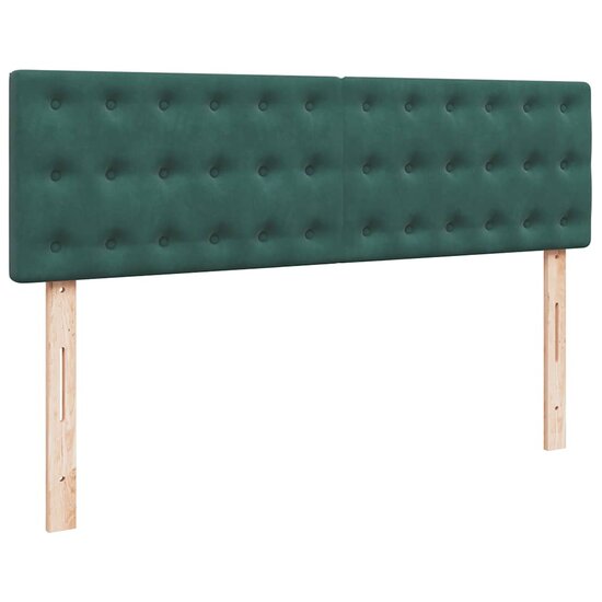 Ottoman Bed Met Matras En Led&#039;s 140X190Cm Fluweel 140 x 190 cm Donkergroen