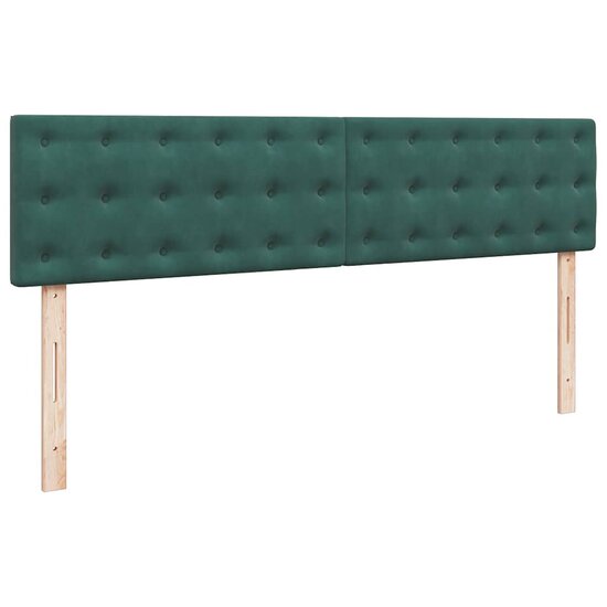 Ottoman Bed Met Matrassen En Led&#039;s 200X200Cm Fluweel 200 x 200 cm Donkergroen