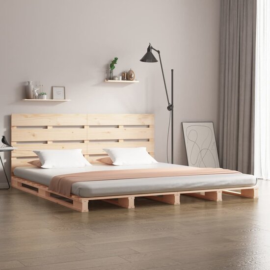 Bedframe Zonder Matras Massief Grenenhout 140 x 190 cm Naturel