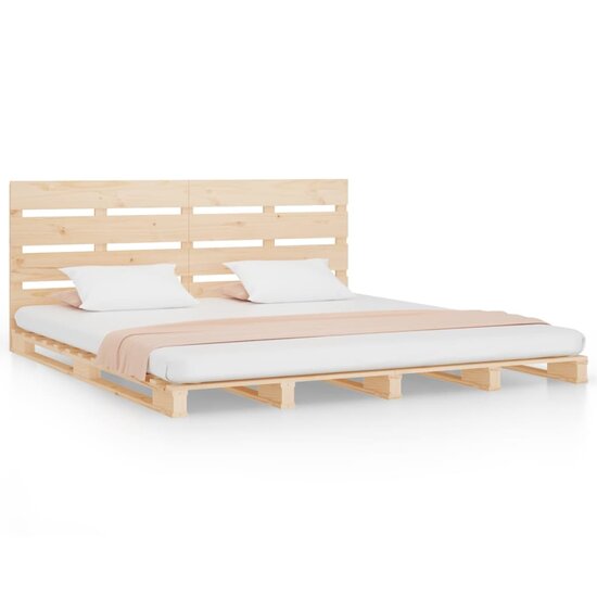 Bedframe Zonder Matras Massief Grenenhout 140 x 190 cm Naturel