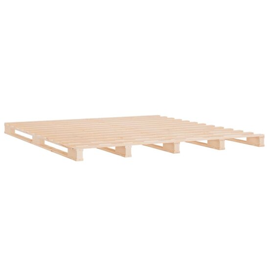Bedframe Zonder Matras Massief Grenenhout 140 x 190 cm Naturel