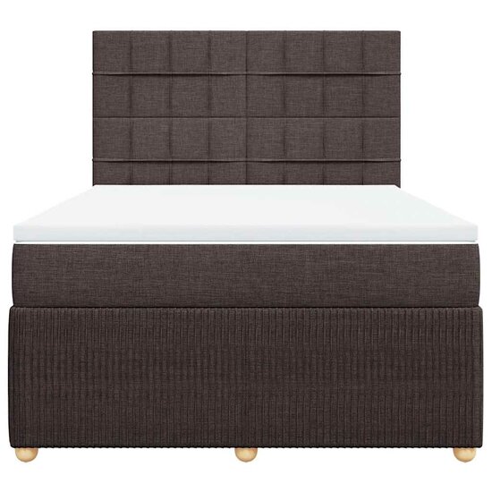 Boxspring Met Matras Stof 160 x 200 cm Donkerbruin