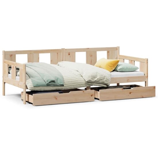 Slaapbank Met Lades Massief Grenenhout 90 x 200 cm