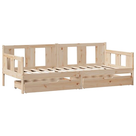 Slaapbank Met Lades Massief Grenenhout 90 x 200 cm