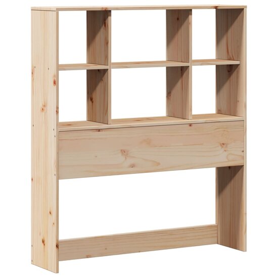 Bed Met Boekenkast Zonder Matras Massief Grenenhout 100 x 200 cm Naturel