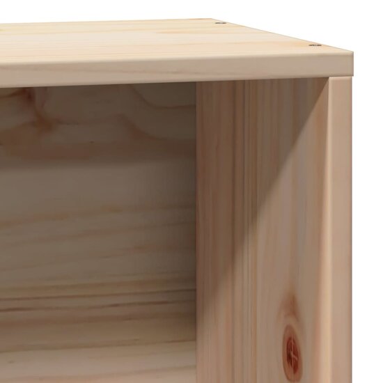 Bed Met Boekenkast Zonder Matras Massief Grenenhout 100 x 200 cm Naturel
