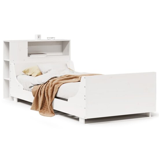 Bedframe Zonder Matras Massief Grenenhout 90 x 200 cm Wit