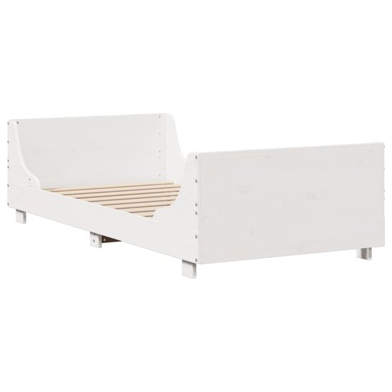 Bedframe Zonder Matras Massief Grenenhout 90 x 200 cm Wit