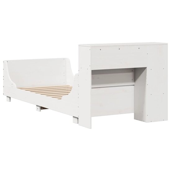 Bedframe Zonder Matras Massief Grenenhout 90 x 200 cm Wit