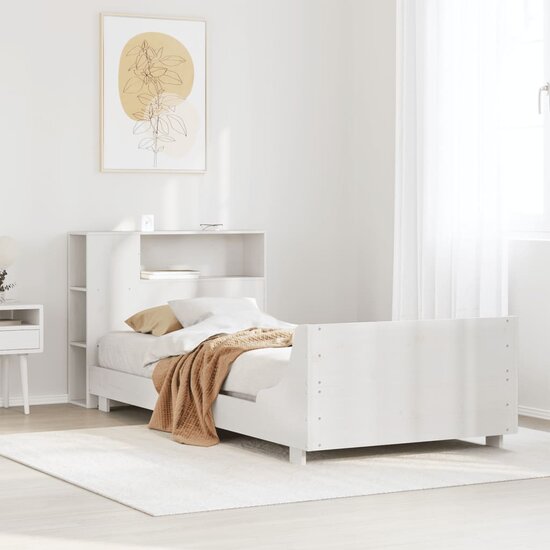 Bedframe Zonder Matras Massief Grenenhout 90 x 200 cm Wit