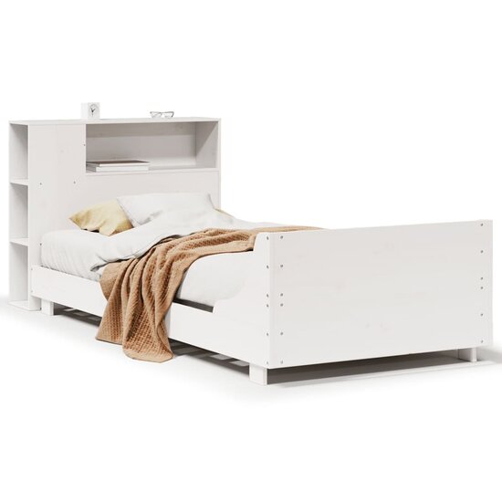 Bedframe Zonder Matras Massief Grenenhout 90 x 200 cm Wit