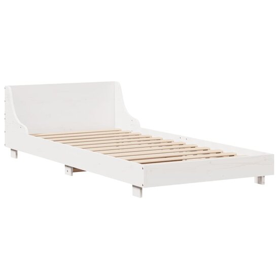 Bedframe Zonder Matras Massief Grenenhout 90 x 200 cm Wit