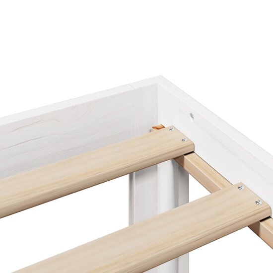 Bed Met Boekenkast Zonder Matras Grenenhout 90 x 190 cm Wit