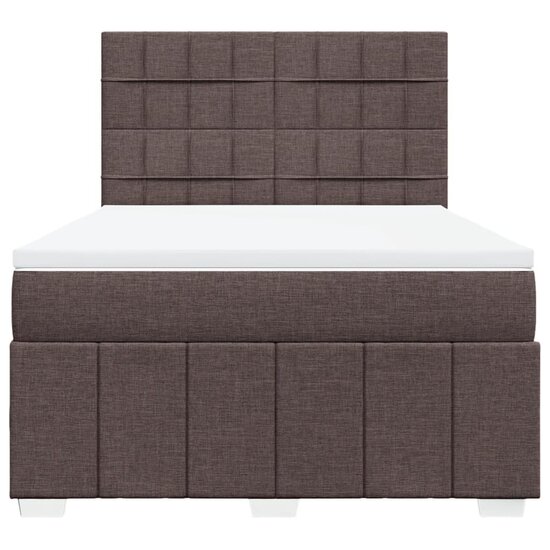 Boxspring Met Matras Stof 160 x 200 cm Donkerbruin