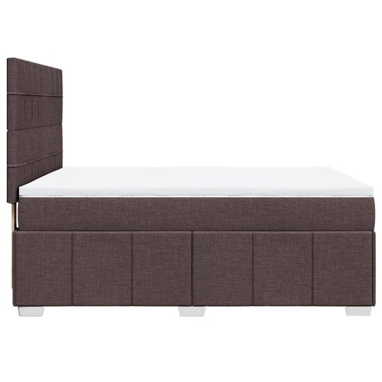 Boxspring Met Matras Stof 160 x 200 cm Donkerbruin