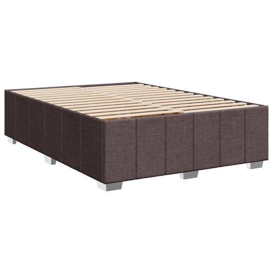Boxspring Met Matras Stof 160 x 200 cm Donkerbruin