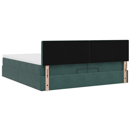 Ottoman Bed Met Matras Fluweel 200 x 200 cm Donkergroen
