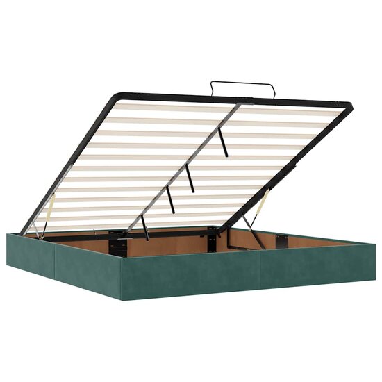 Ottoman Bed Met Matras Fluweel 200 x 200 cm Donkergroen