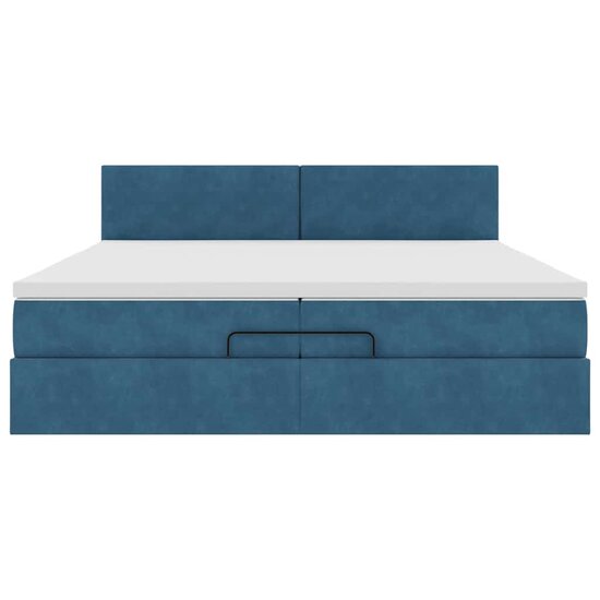 Bed Poef Met Matrassen En Leds Fluweel 200 x 200 cm Donkerblauw