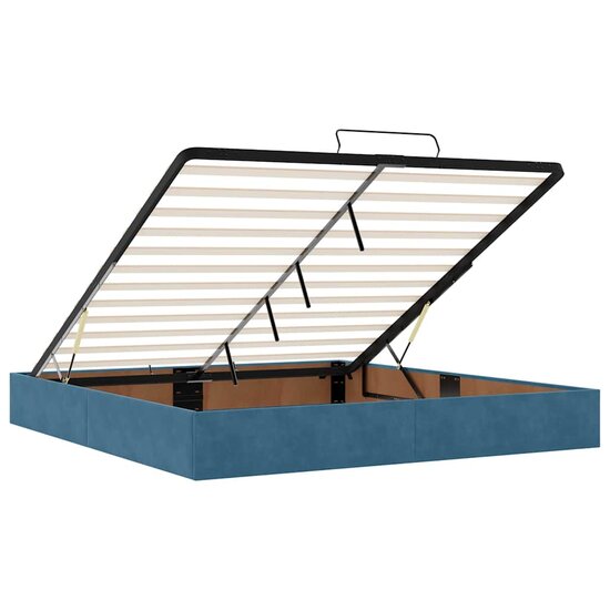 Bed Poef Met Matrassen En Leds Fluweel 200 x 200 cm Donkerblauw