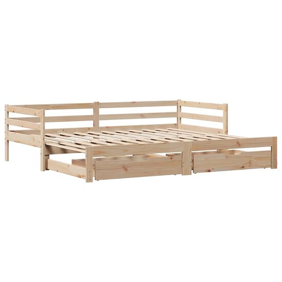 Slaapbank Met Onderschuifbed En Lades Zonder Matras 80X200 Cm