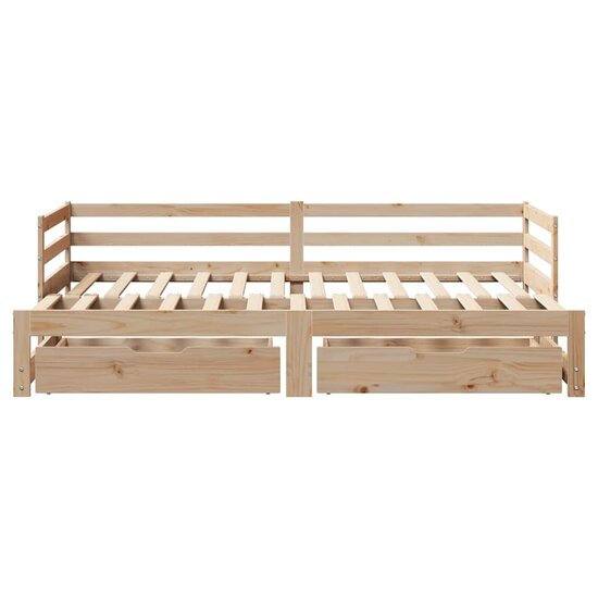 Slaapbank Met Onderschuifbed En Lades Zonder Matras 80X200 Cm