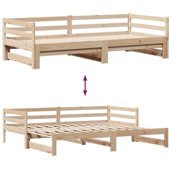 Slaapbank Met Onderschuifbed En Lades Zonder Matras 80X200 Cm