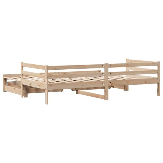 Slaapbank Met Onderschuifbed En Lades Zonder Matras 80X200 Cm