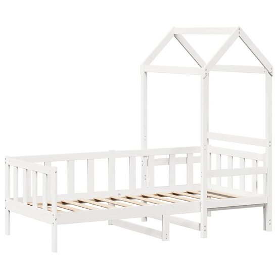 Slaapbank Met Bedhuis Massief Grenenhout 80 x 200 cm Wit