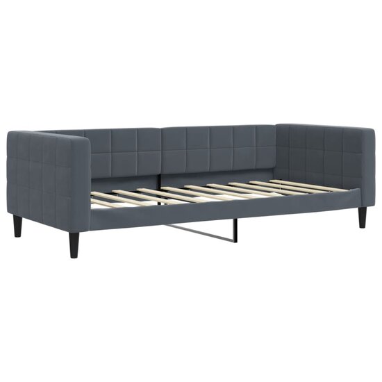Slaapbank Fluweel Donkergrijs 90 x 190 cm met matras